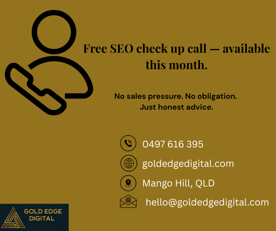 Free SEO Checkup Audit for Moreton Bay Businesses for Search Engine Optimisation SEO Moreton Bay Businesses Gold Edge Digital Mango Hill Moreton Bay Northlakes Website Design SEO Google Ranking